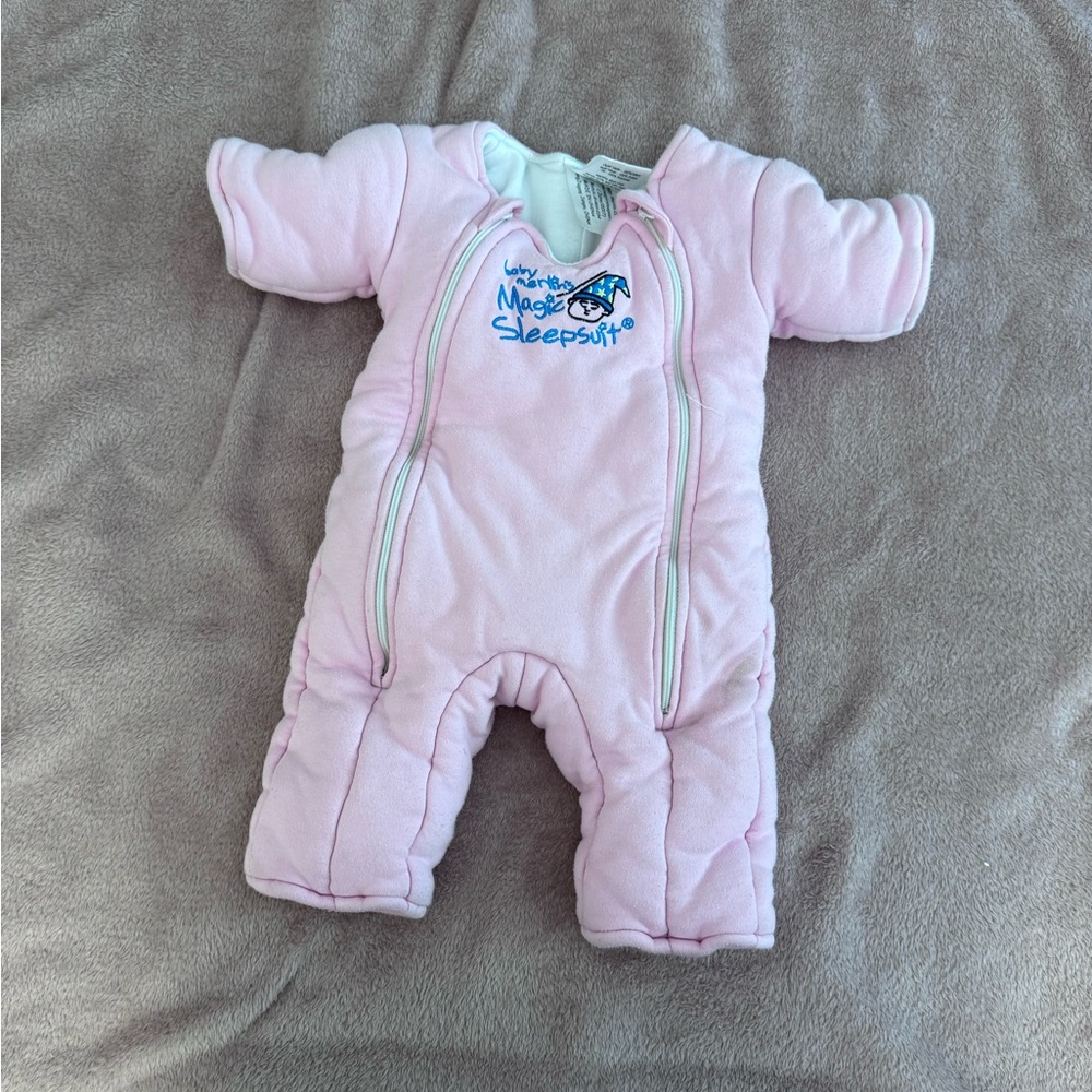 Baby Merlin Magic Sleep Suit—pink size small